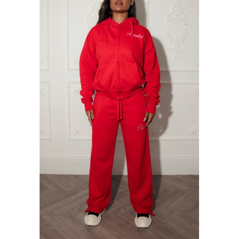 Red Women's Trapstar TS-Star Drawcord Hem Joggers USA | MU20-180