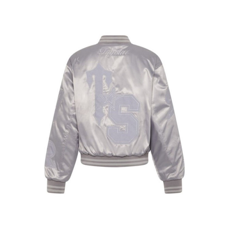 Silver Men's Trapstar Wildcard Stadium Jacket Outerwear USA | KN35-985