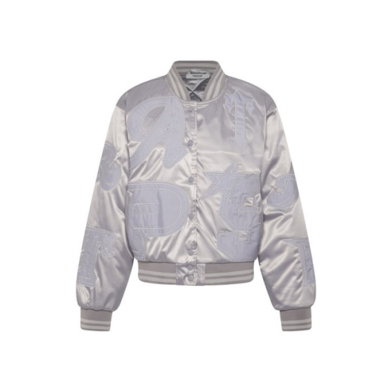 Silver Men\'s Trapstar Wildcard Stadium Jacket Outerwear USA | KN35-985