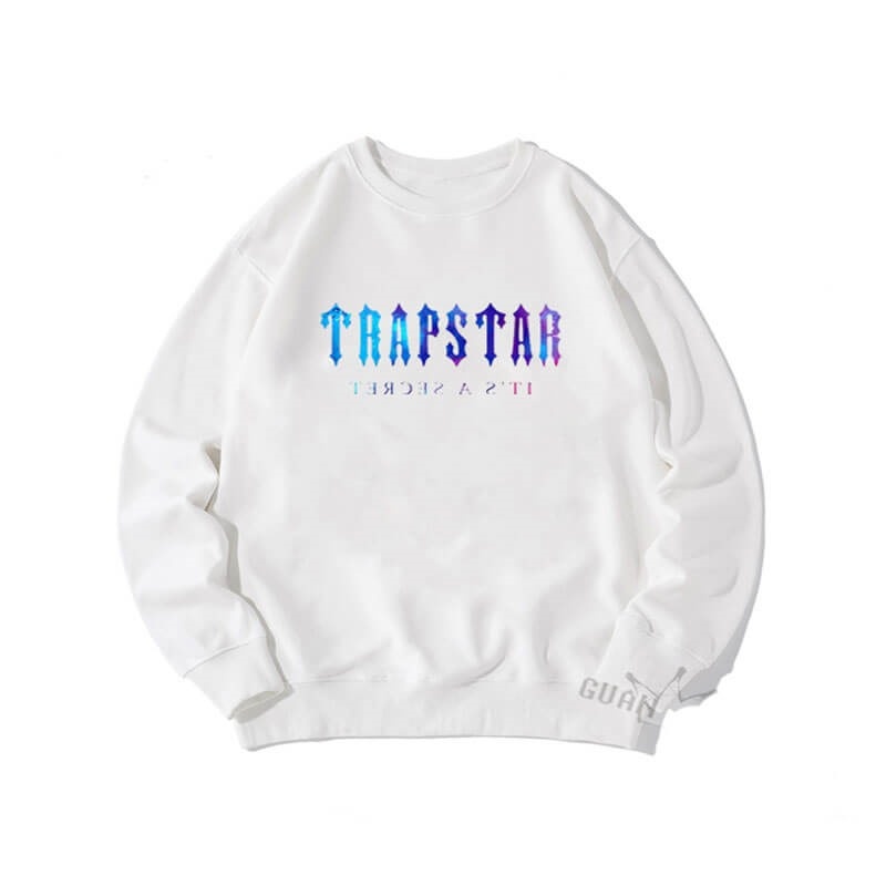 White Men\'s Trapstar Crewneck It\'s a Secret Sweatshirts USA | FS32-746