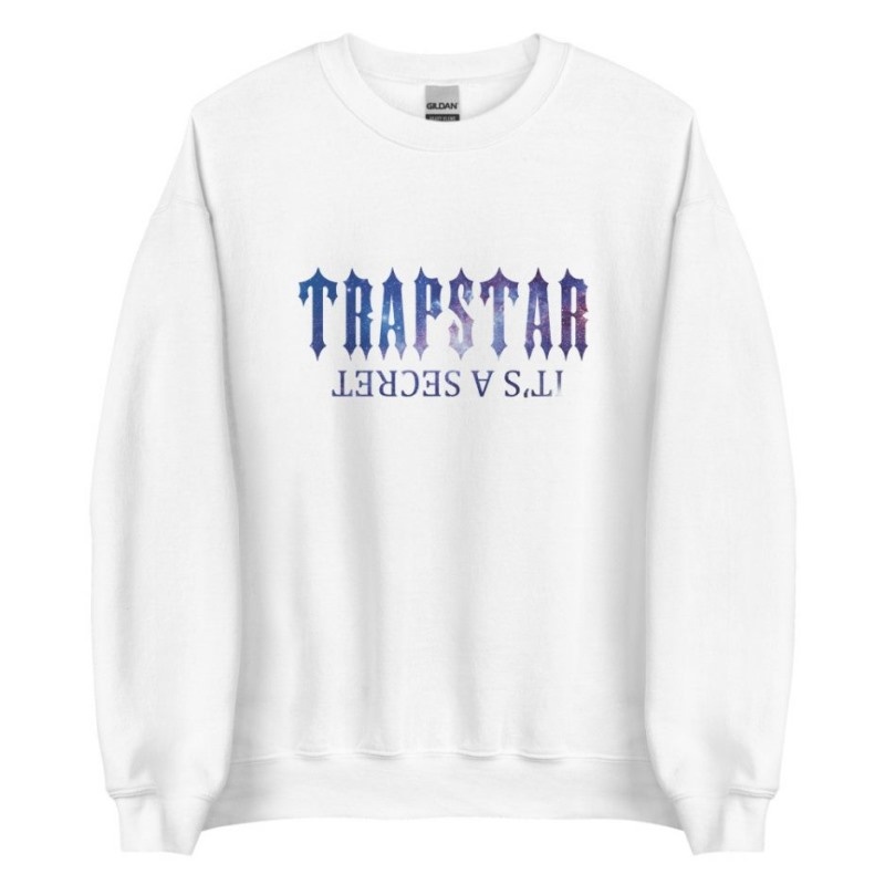 White Men\'s Trapstar It’s A Secret Funny Shining Galaxy Sweatshirts USA | PZ36-315