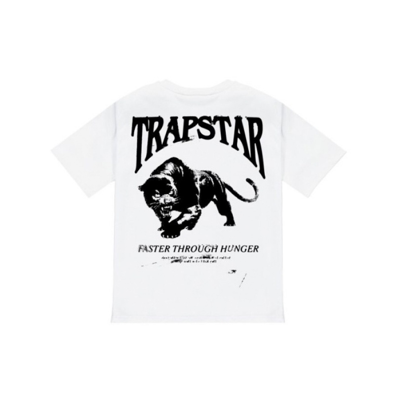 White Men\'s Trapstar Panthera Tee T Shirts USA | ZK89-891