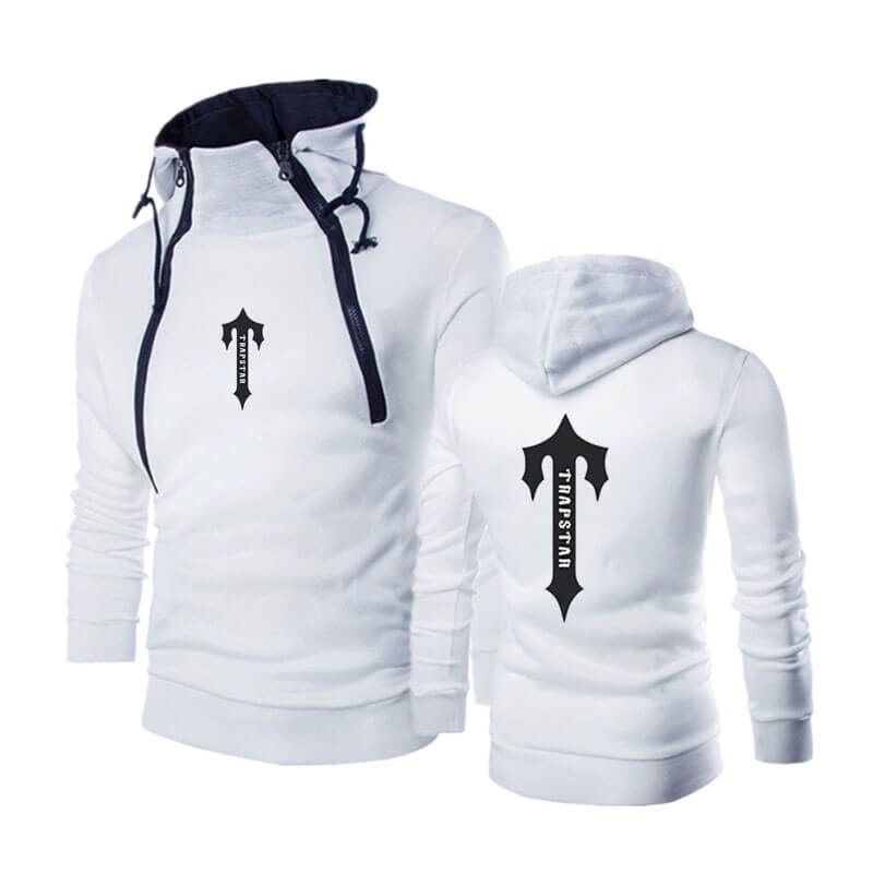 White Men\'s Trapstar Zip Up Hoodie USA | OJ12-896