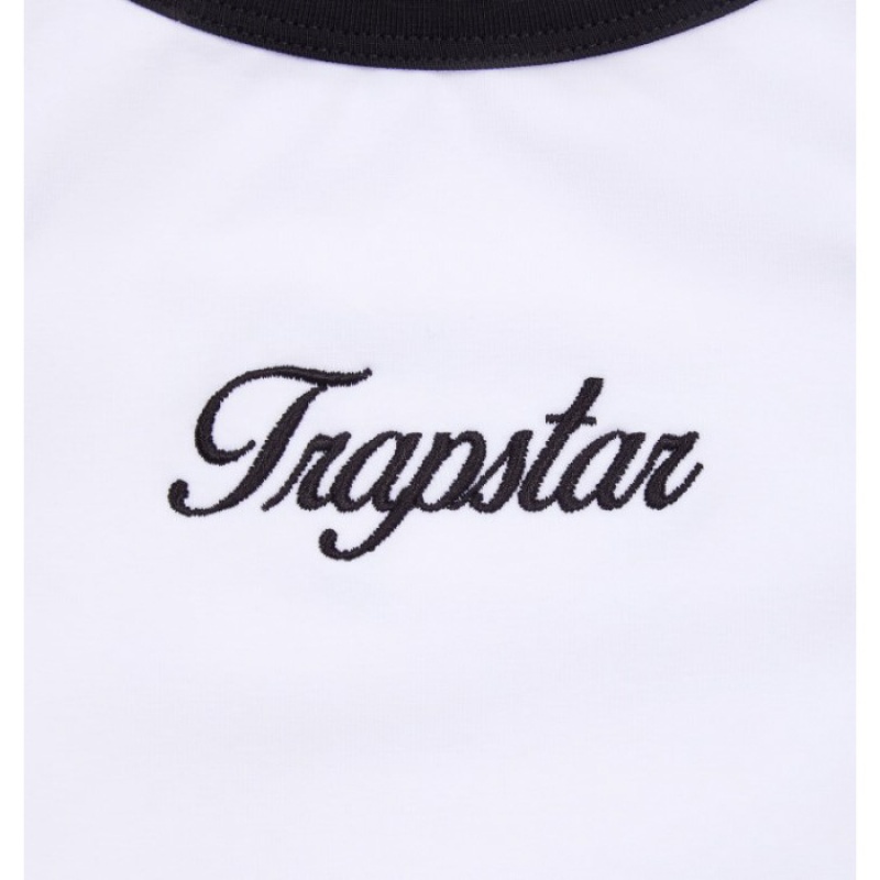 White / Black Women's Trapstar Racer Vest Top USA | NJ10-419