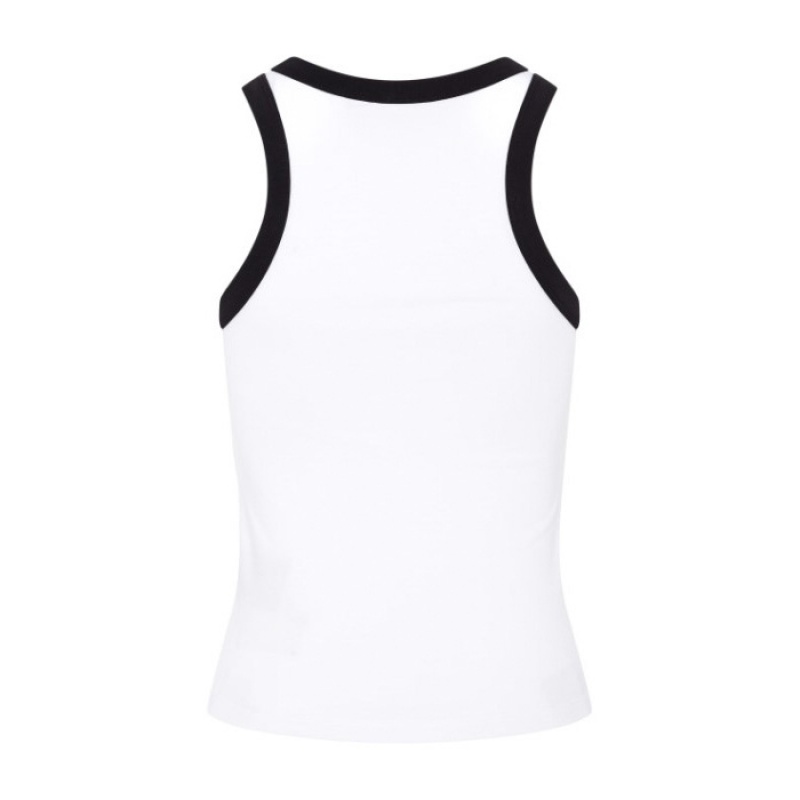 White / Black Women's Trapstar Racer Vest Top USA | NJ10-419