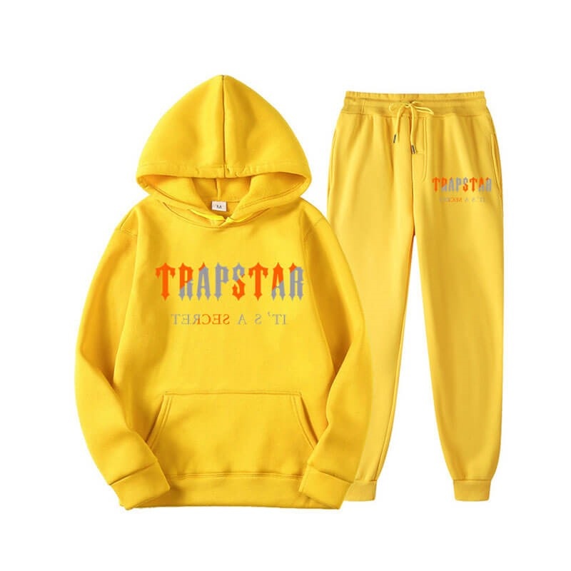 Yellow Men\'s Trapstar Fleece It\'s Secret Tracksuit USA | XF45-983