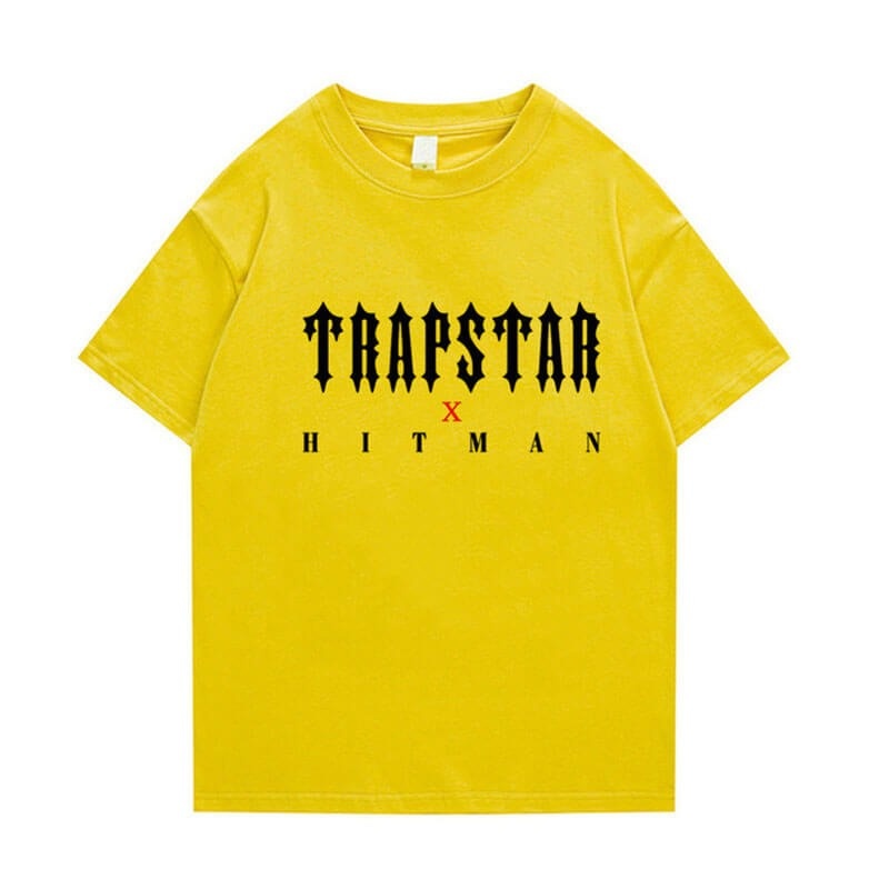 Yellow Men\'s Trapstar X Hitman T Shirts USA | QH01-839